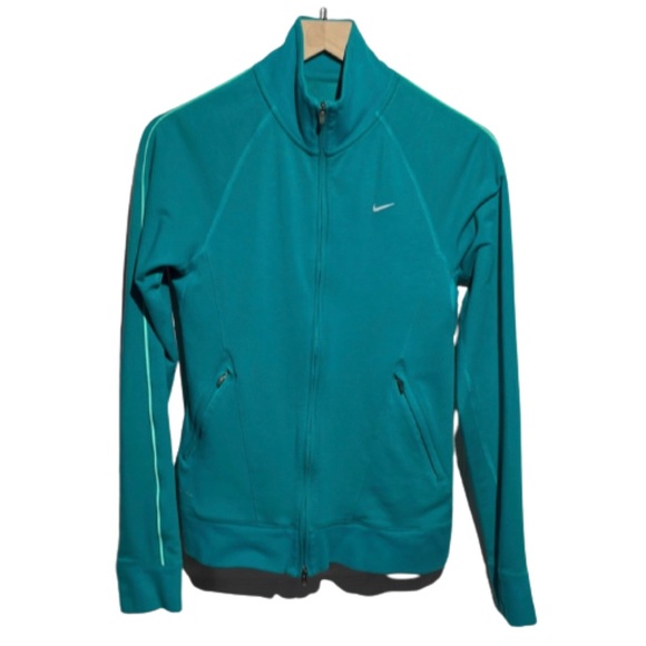Nike Ladies Teal Medium DriFit zip up. The pockets have pockets 😍 - Picture 1 of 7